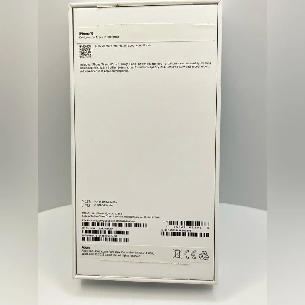 Apple iPhone 15 Empty Box